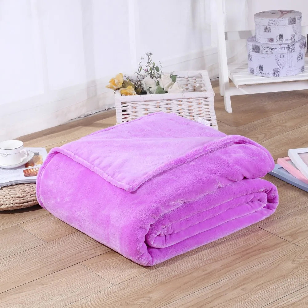 Soft Sofa Cover Bedspread Blue Black Coral Fleece Plush Blankets For Beds