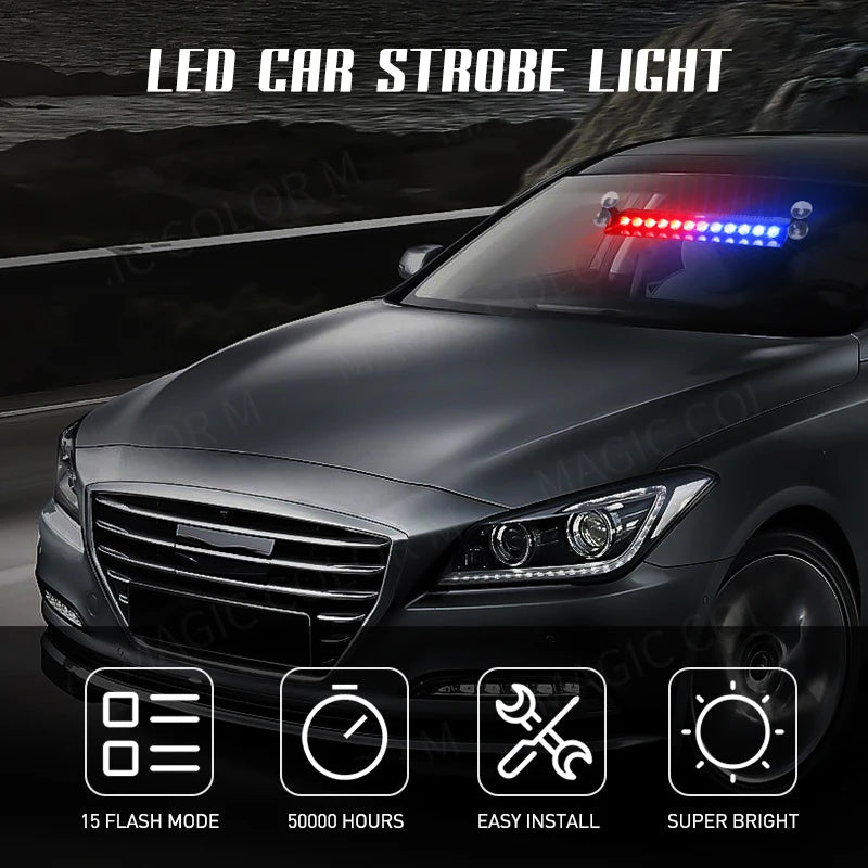 12 LED Car Strobe Light Flash Warning Signal Waterproof