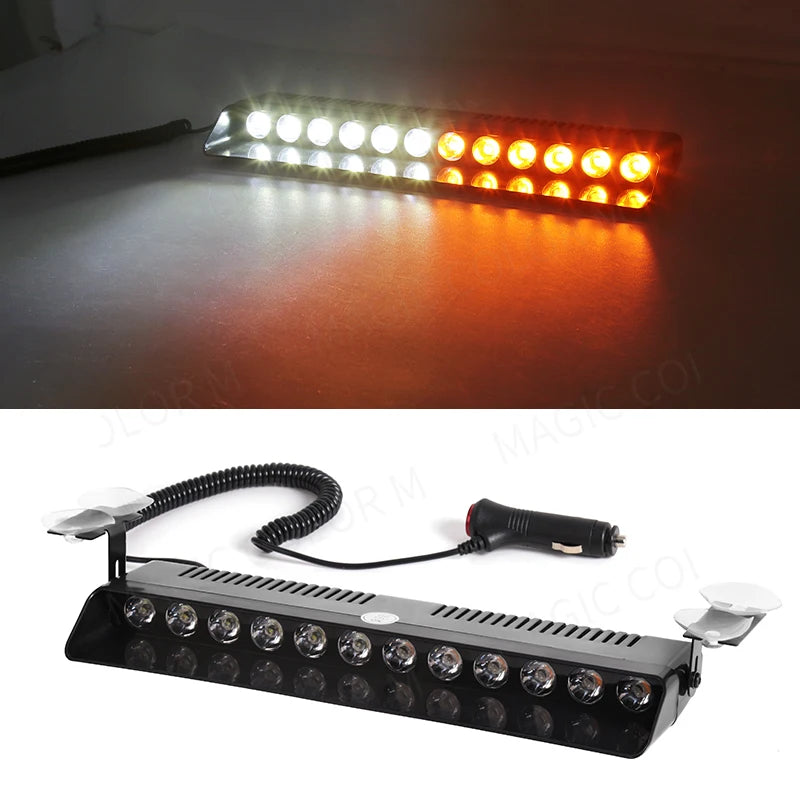 12 LED Car Strobe Light Flash Warning Signal Waterproof