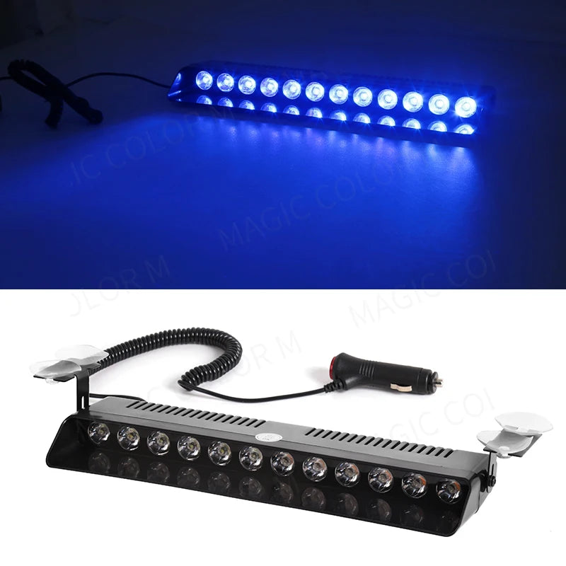 12 LED Car Strobe Light Flash Warning Signal Waterproof