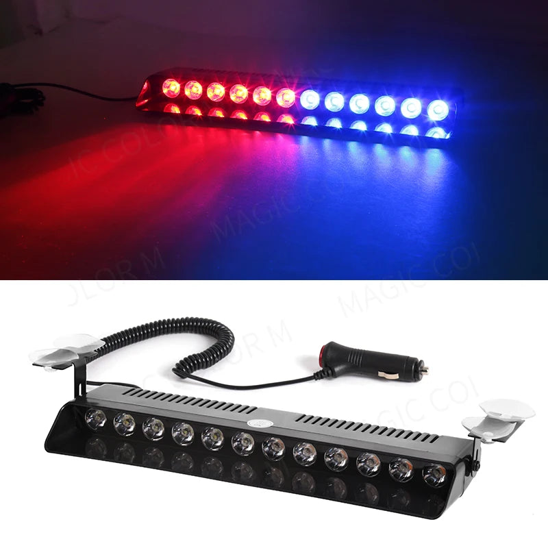 12 LED Car Strobe Light Flash Warning Signal Waterproof