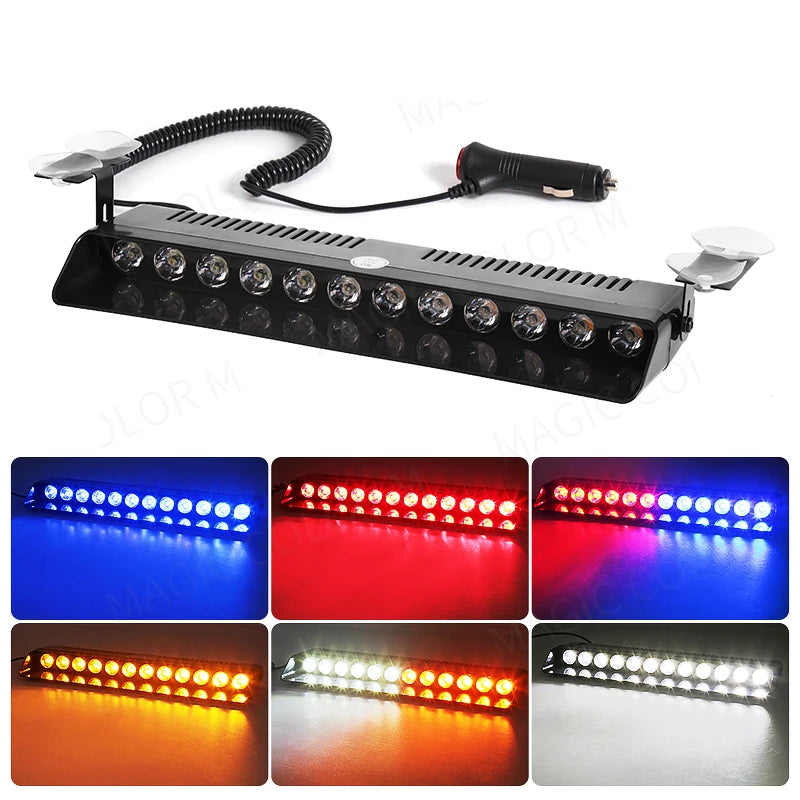 12 LED Car Strobe Light Flash Warning Signal Waterproof