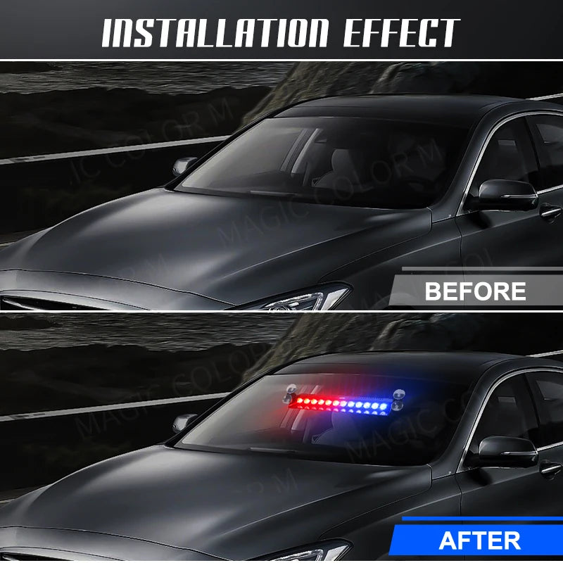 12 LED Car Strobe Light Flash Warning Signal Waterproof