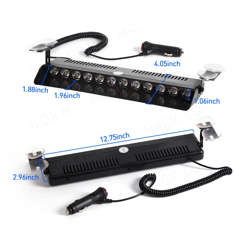 12 LED Car Strobe Light Flash Warning Signal Waterproof