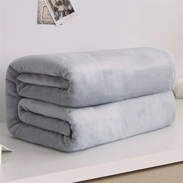 Soft Sofa Cover Bedspread Blue Black Coral Fleece Plush Blankets For Beds