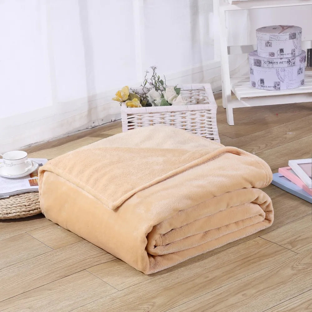Soft Sofa Cover Bedspread Blue Black Coral Fleece Plush Blankets For Beds