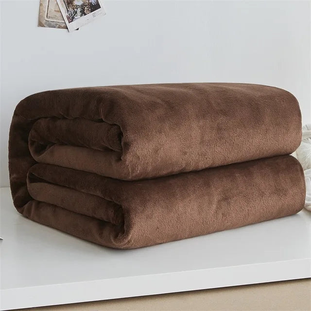 Soft Sofa Cover Bedspread Blue Black Coral Fleece Plush Blankets For Beds