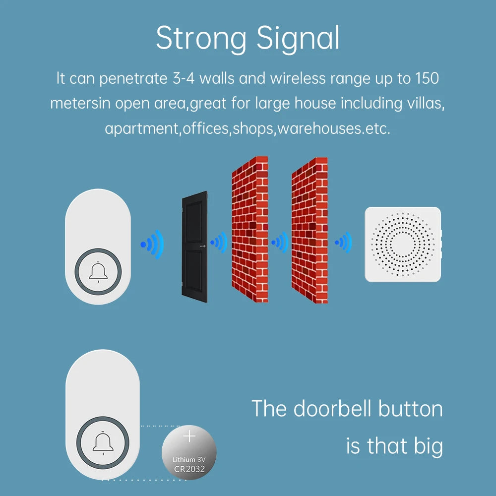 Outdoor Wireless Doorbell  Waterproof