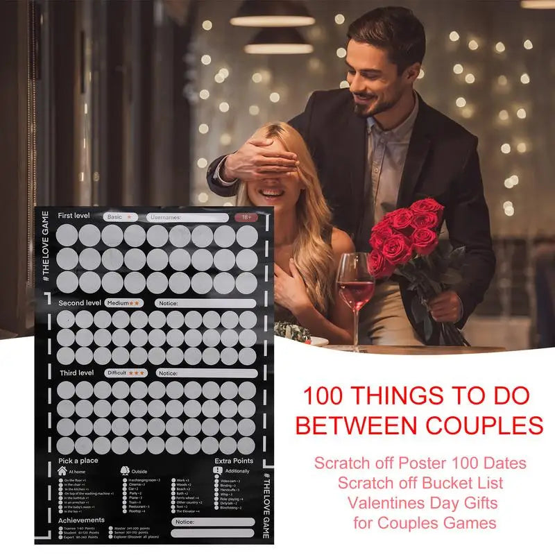 100 Date Ideas Scratch Off Poster