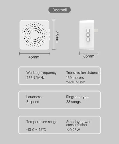 Outdoor Wireless Doorbell  Waterproof
