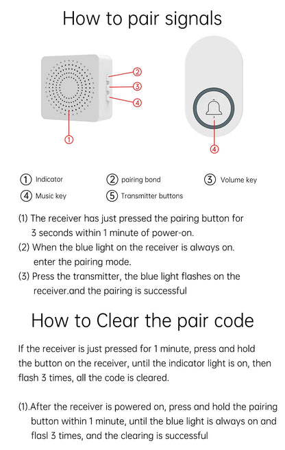 Outdoor Wireless Doorbell  Waterproof