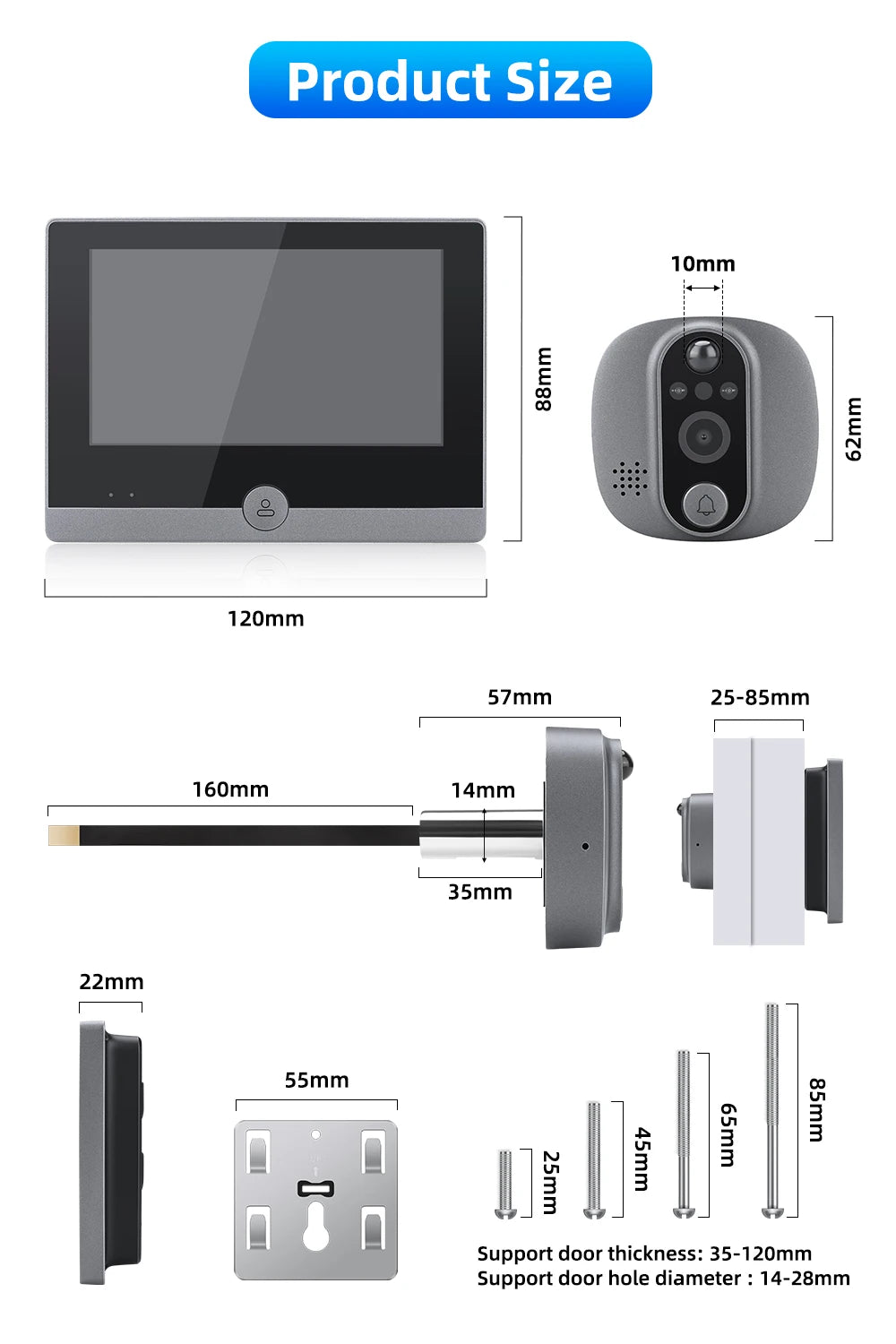 LCD Video Doorbell Intercom